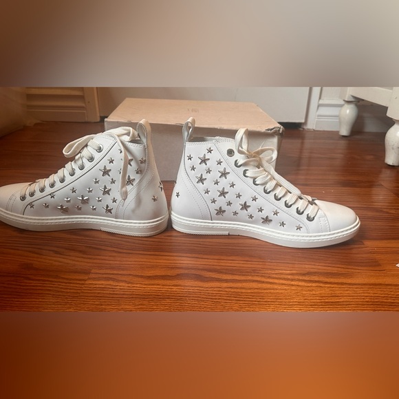 Jimmy Choo | White and Silver Star High tops - Picture 3 of 13